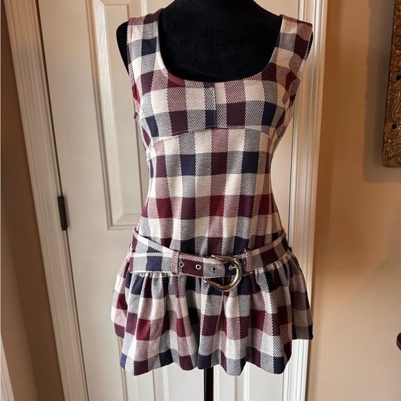 Maeve by Anthropologie-Belted Drop-Waist Peplum Tank Top size Small NWT - Picture 5 of 14